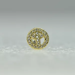 Bijou piercing labret motif peace & love
