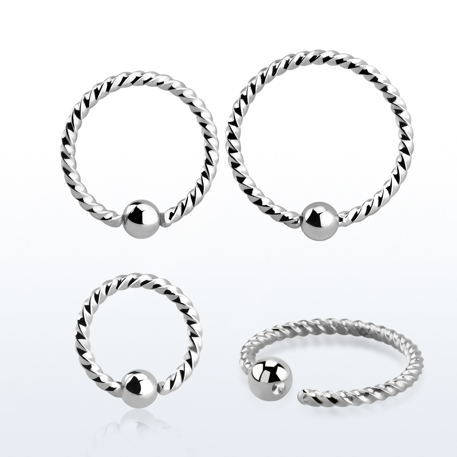 Anneaux piercing torsadés