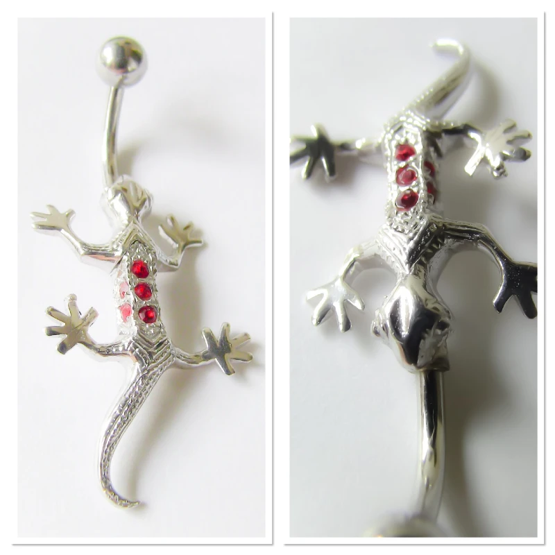 Banane lézard piercing nombril