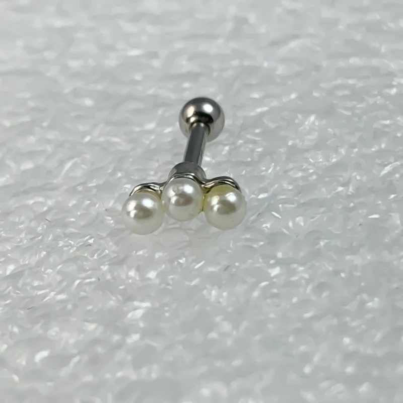 Microbarre perles piercing oreille