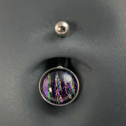 Bijou piercing nombril motif irisé