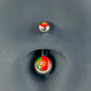 Piercing nombril double drapeau Portugal