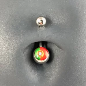 Piercing nombril simple drapeau Portugal