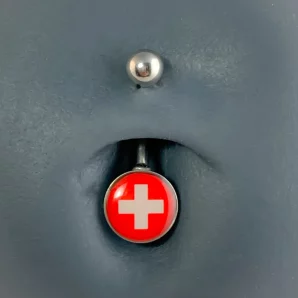 Piercing nombril flat simple drapeau Suisse