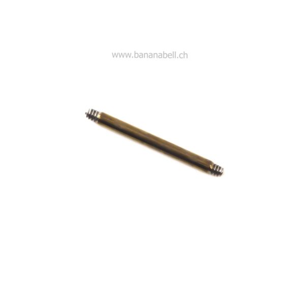 Piercing tige droite en titane bronze filetage 1.6mm