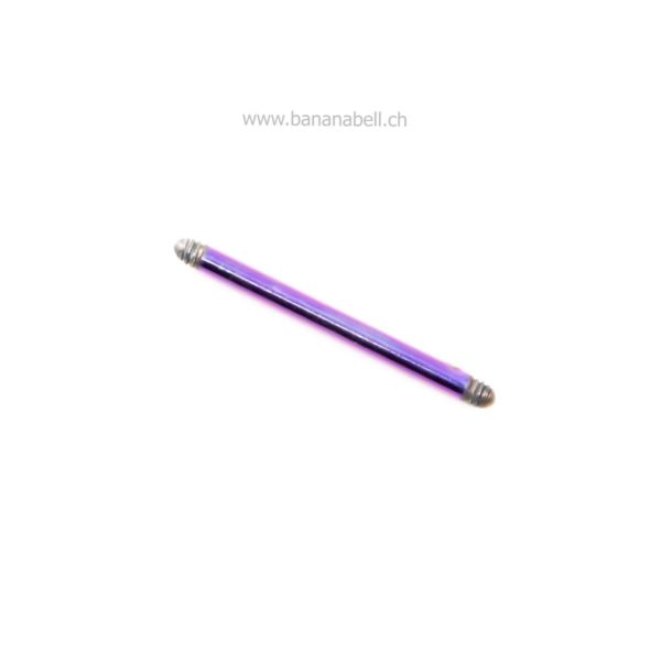 Piercing tige droite en titane violet filetage 1.6mm