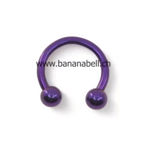 Piercing fer à cheval avec boules en titane fuchsia