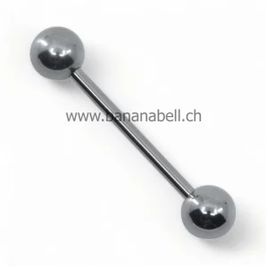 Piercing langue en titane avec boules couler argenté