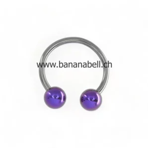 Piercing fer à cheval titane boules fuchsia